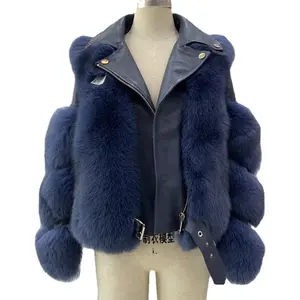 New style factory faux fox fur coat women loose motorcycle wind proof body warmer jacket Plus Size fur jacket for women