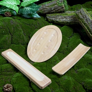 Creative <b>melamine</b> hot pot tableware with bamboo pattern, featuring a rustic style; commercial meatball <b>plate</b>; imitation - Product Image 2
