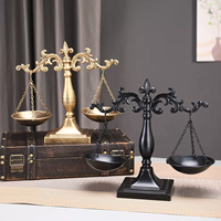 Ornement d'équilibre créatif, style vintage, en métal, bijoux Libra, balance de la justice, balance de poids antique