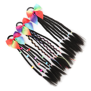 Estensione per Coda di Cavallo con Treccia Sintetica da 12 Pollici con Perline e Fiocco per Bambine - Product Image 5