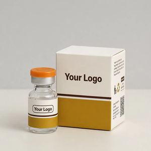 Professional 10-Vial Peptide Folding Box Gold Band Clinical Edition White Cardboard <b>Packaging</b> for 2ml 3ml Empty Glass Vials - Product Image 1