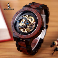 Expédition rapide Montre mécanique automatique de luxe Boîtier en saphir transparent Couverture arrière Bande en acier inoxydable personnalisée Réserve de marche en verre