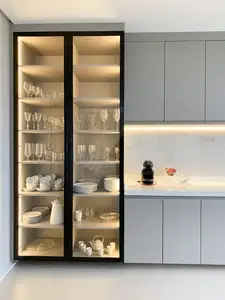 Cbmmart tùy chỉnh phòng đựng thức ăn nhà bếp phòng khách tủ gỗ rắn tổ chức đồ nội thất bộ hoàn chỉnh thiết kế tủ để bán
