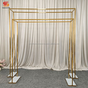 SMOOTH Lot de 2 Supports d'arche de mariage rectangulaires en métal pour décorations, supports d'arche à ballons, cadres de tonnelle de jardin pour cérémonie - Product Image 1