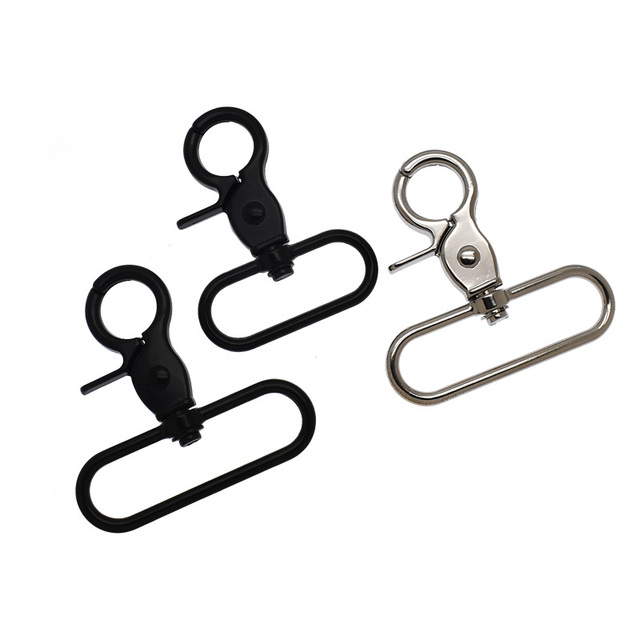 Wholesale Large Size Metal Lobster Clasp 50mm Webbing Straps Swivel Trigger Snap Hook Handbag Hardware Matte Black Silver