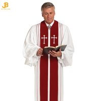 Bata de púlpito para hombre Bishop Black Wonder Crepe Batas de clero para hombres Batas de ordenación de clero de Iglesia