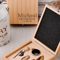Ouvre-bouteille personnalisé, verseur, bouchon, coffret cadeau en bois, ouvre-bouteille en bois, boîte à vin en bois