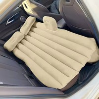 Matelas Gonflable de Voyage Confortable en PVC Floqué pour Voiture, Lit de Camping Pliable, Coussin de Voyage pour Voiture, Vente Directe Usine