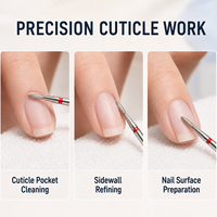 Fraise à ongles diamantée certifiée CE, forme flamme, grain fin argenté, tige de 2,35 mm pour affinage de la surface des ongles naturels (OEM/ODM)