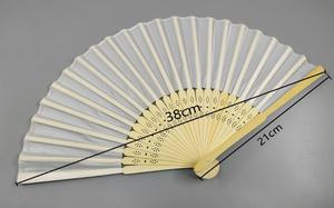 Wholesale Custom Personalized Large Wedding Folding Hand Fan Nylon Fabric with Flower Style Painting Pattern for Promotional Use - Product Image 2