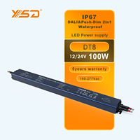 Driver LED AC-DC Dimmable Dali 100W 12V/24V à Tension Constante, Boîtier en Aluminium Étanche pour Éclairage Public Extérieur