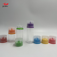 Bouteille vide compressible colorée 60 ml en PET épais pour huiles essentielles avec bouchon plat, flacon compte-gouttes inviolable V3 pour jus et liquides