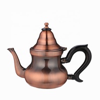 Théière marocaine en acier inoxydable avec poignée en bakélite noire, 1,3 L et 1,6 L, pour café turc, thé, bouilloire, pot à eau
