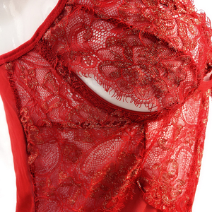 Or Paillettes Cils Nuisette En Dentelle et En Maille <span class=keywords><strong>De</strong></span> Cordes <span class=keywords><strong>Dos</strong></span> <span class=keywords><strong>Nu</strong></span> Lingerie Nuisette Robe Femmes Sexy Rouge Vêtements <span class=keywords><strong>De</strong></span> Nuit - Product Image 6