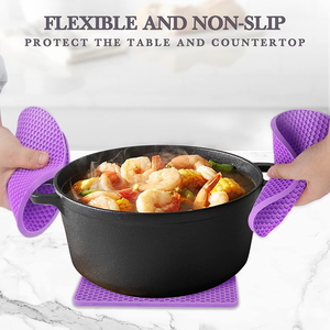 سجادة على شكل خلية عسل للبيع بالجملة من السليكون ثلاثية الشرائط لوعاء الأطباق وسجاد تجفيف السطح سهلة التنظيف سجادة من السليكون للمطبخ - Product Image 2