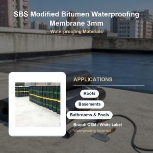 Membrane d'étanchéité en <span class=keywords><strong>bitume</strong></span> modifié SBS, 3 mm, noire, pour applications de toiture extérieure - Product Image 3