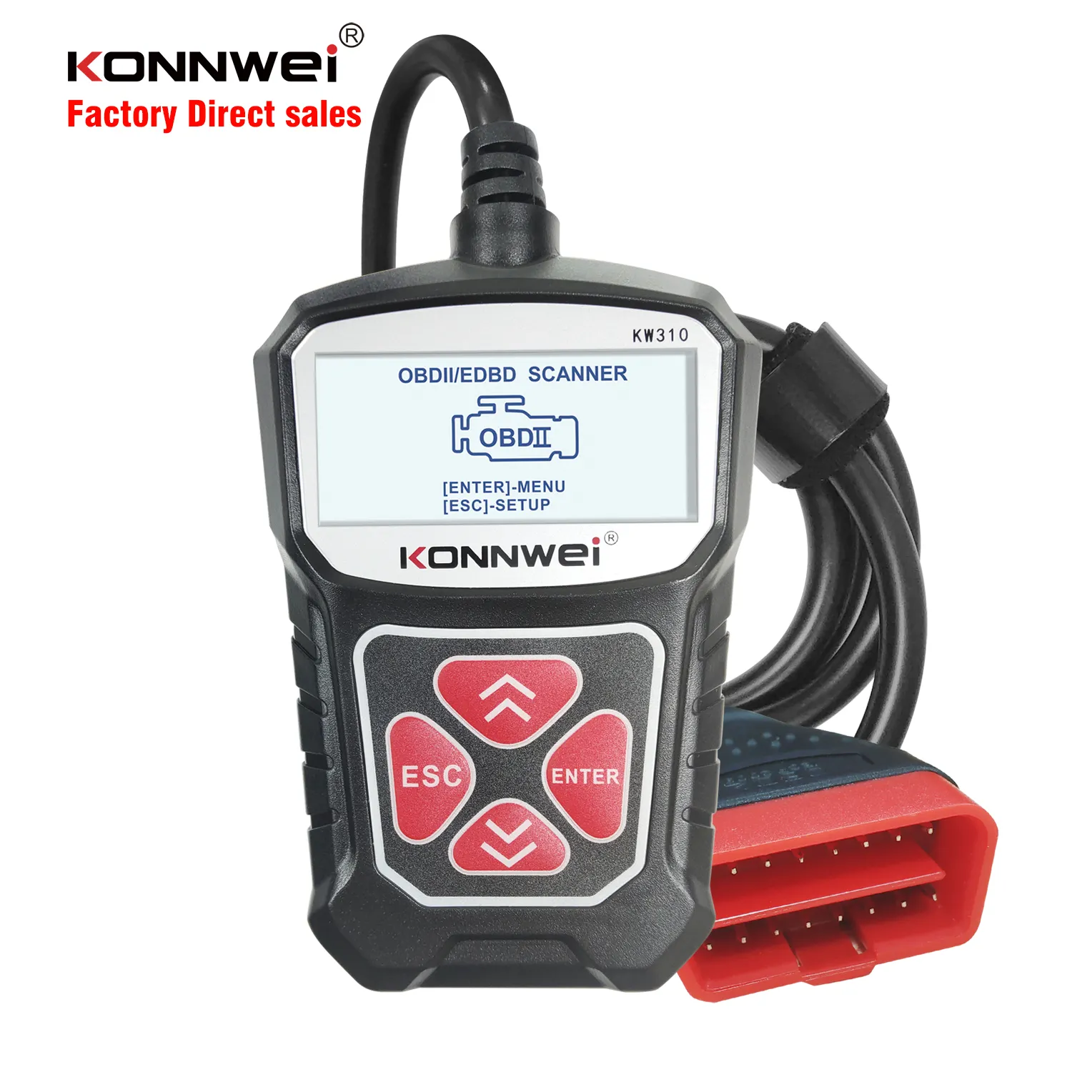 KONNWEI China cheaper price supply OBD2 car fault diagnosis device KW310 engine scanner for all 12V cars