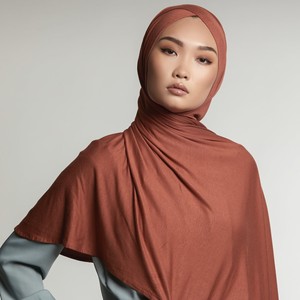 2021 nouvelle mode luxe extensible respirant coton Jersey <span class=keywords><strong>Cirss</strong></span> croix instantanée châle sans lacet Jersey avec trou d'oreille musulman tissu - Product Image 3