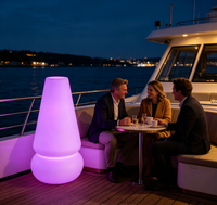 Lampe de sol LED d'extérieur rechargeable, étanche IP65, à intensité variable, avec télécommande, lumière d'ambiance, décoration pour Noël, Halloween, patio, piscine