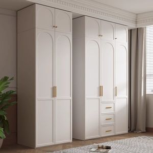 Armoire <span class=keywords><strong>sur</strong></span> <span class=keywords><strong>mesure</strong></span> Dong Ma style français en bois, portes battantes en bois massif, pour chambre à coucher, petit appartement, moderne - Product Image 2
