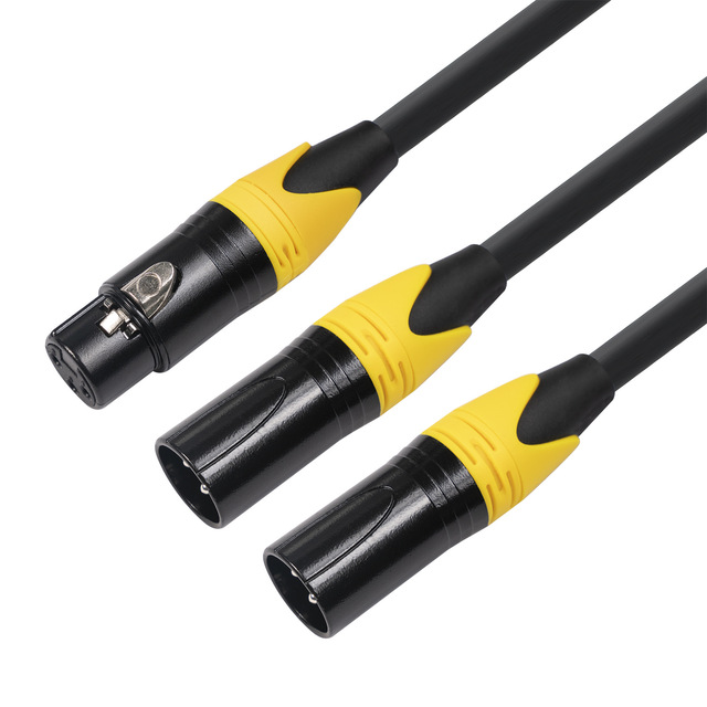 Factory Best Seller Professional Audio Amplify 3 Pin XLR Female Dual XLR Male Y Splitter Microphone Cable Bare Copper Conductor