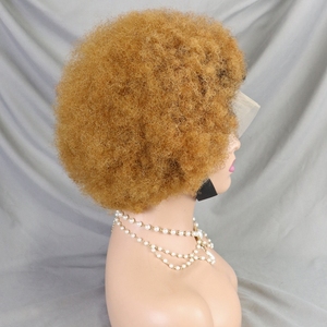 Perruques en <span class=keywords><strong>cheveux</strong></span> humains à dentelle frontale 13X4, bouclées crépues, courtes, <span class=keywords><strong>afro</strong></span>, bouclées crépues colorées, 4C, bordures crépues, pour femmes noires - Product Image 5