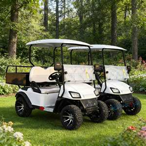 <span class=keywords><strong>Voiture</strong></span> <span class=keywords><strong>de</strong></span> golf électrique blanche confortable avec sièges réglables antidérapants, idéale pour les zones <span class=keywords><strong>de</strong></span> loisirs des villages <span class=keywords><strong>de</strong></span> retraite - Product Image 1