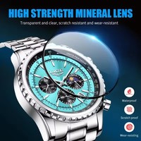 LIGE Montre Homme Casual Sports Chronographe Étanche Hommes Date Horloge Quartz Montre-Bracelet Marque Luxe 24H Phase de Lune Montres pour Hommes