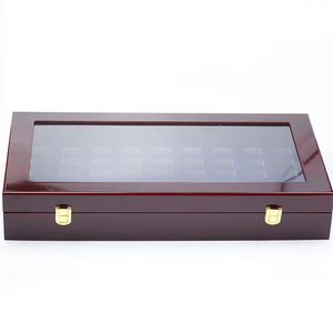 Kotak Display cincin kejuaraan kualitas tinggi <span class=keywords><strong>2</strong></span>, <span class=keywords><strong>3</strong></span>, 4, 5, 6, 7 lubang kotak kayu koleksi logo kustom kotak peringatan - Product Image 2