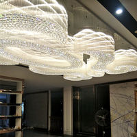 Lustre en cristal K9 personnalisé pour hôtels, salles de banquet, grands lustres pour plafonds hauts