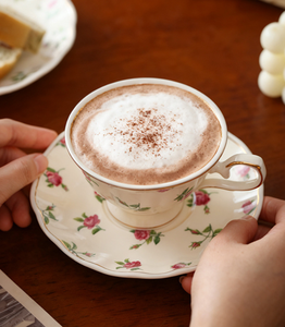 <b>UK</b> Style Aristocratic Romantic Elegant Rose Flower Afternoon <b>Tea</b> Cup <b>Set</b> Ceramic Bone China Cups Saucers Eco-Friendly BPA Free - Product Image 3