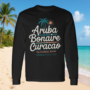 Camiseta de Manga Larga con Diseño de Vacaciones en Crucero en las Islas del Caribe: Aruba, Bonaire, Curazao - Product Image 3