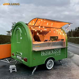 JINLIJING mobil içecek otomat sepeti sandviç gıda römork yeşil Mini fiberglas dondurma kahve sokak yemeği kamyon - Product Image 1