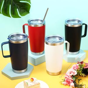 Tazza da 20 once con coperchio e cannuccia, tazza da caffè da viaggio isolata con manico, tazza da viaggio sottovuoto a doppia parete in acciaio inossidabile Tum - Product Image 2