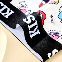 Bóxers transpirables de talle alto con estampado de letras KISS, bragas de seguridad antideslizantes para mujer, talla grande, ODM