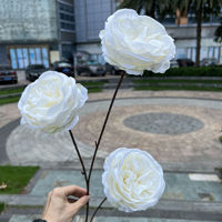 Fleurs artificielles de qualité supérieure en soie David Austin à 3 têtes pour la décoration de la maison, les mariages, les centres de table d'hôtel