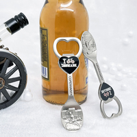 Ouvre-bouteille souvenir touristique en forme de cuillère Aimants de réfrigérateur en métal Danemark Décapsuleur Aimant de réfrigérateur