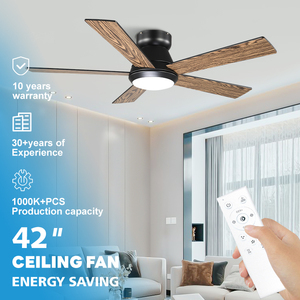 Ventilateur de plafond LED SMD à télécommande avec pales en contreplaqué de 42 pouces, le plus populaire pour la décoration intérieure moderne de chambre à coucher, modèle FX5191L, silencieux - Product Image 1