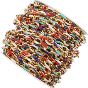 الفولاذ المقاوم للصدأ المينا الأوجه سلسلة طقم مجوهرات ل سلسلة قلادة و سوار جعل - Product Image 3