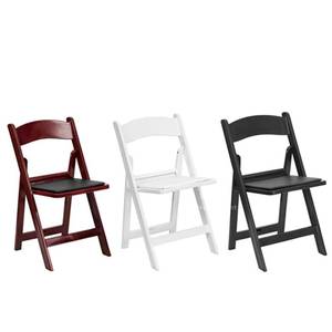 Chaises pliantes en résine plastique blanche rembourrées, fourniture directe du fabricant, pour jardin, extérieur, hôtel - Product Image 4