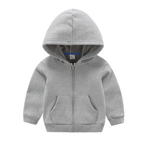Sweat-shirt en coton pour enfants, personnalisé, de haute qualité, hiver, garçons et filles, uni, fermeture éclair intégrale, pour enfants - Product Image 4