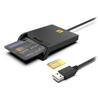 ISO 7816 Mini USB2.0 lecteur de carte à puce/écrivain Interface externe pour Windows Linux Mac OS facile Compatible ATM CAC IC carte SIM