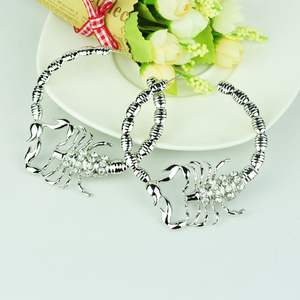 Boucles d'oreilles de grande taille pour femmes, Scorpion, en métal massif et plaqué or, pour fête, nouvelle collection <span class=keywords><strong>2020</strong></span> - Product Image 5