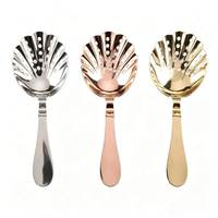 304 Acier Inoxydable Filtre À Glace Cuillère À Glace En Forme De Coquille Bar Ustensile Cocktail Shaker Accessoires Passoire À Glace