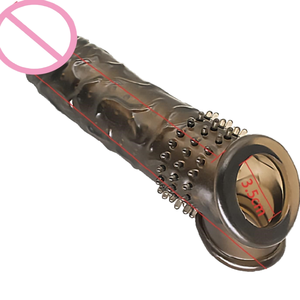 Wieder verwendbare TPE Silikon Herren Dildo Vibrator <span class=keywords><strong>Penis</strong></span> Ärmel Dick Extender Kondom Hahn Vergrößerung Sexspielzeug <span class=keywords><strong>Enhancer</strong></span> - Product Image 4