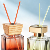Vente en gros de flacons diffuseurs vides de 100 ml, forme carrée, couleur dégradée, flacon en verre pour l'aromathérapie, emballage d'huiles essentielles