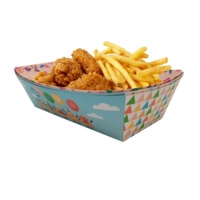 Boîte de plateau de nourriture de bateau en papier de qualité alimentaire 100% biodégradable à emporter avec logo personnalisé pour Kisd