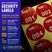 Étiquettes autocollantes personnalisées YSB, numérotées, étanches, durables, avec codes-barres variables, codes QR et motifs de dessins animés