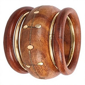 Gold Plated Wooden Star Pattern <b>Bangle</b> <b>Bracelets</b> Bohemian Sets Woman Stylish New Best Quality Trendy Unisex <b>Bracelets</b> for Woman - Product Image 3