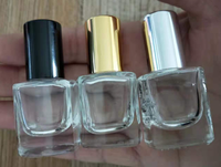 Vente en gros de flacons en verre transparents de 5 ml de forme carrée à fond épais pour huiles essentielles et parfums